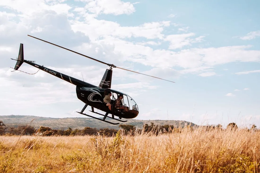 Survol en hélicoptère au-dessus de la savane du KwaZulu-Natal
